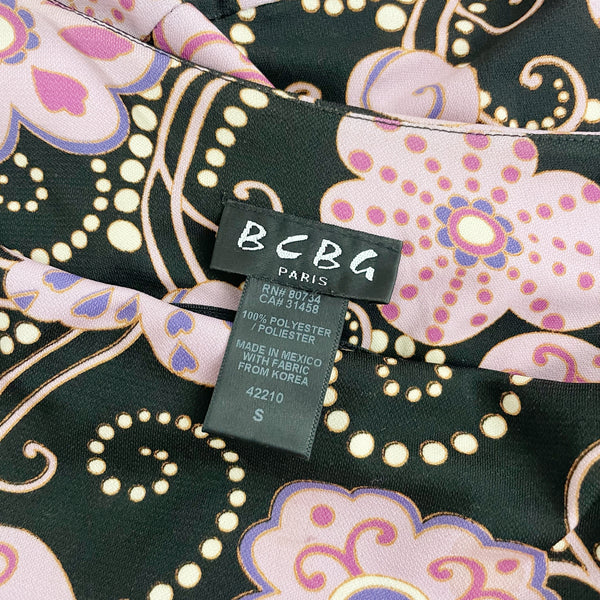 90S BCBG FLORAL PRINT MIDI DRESS (S)