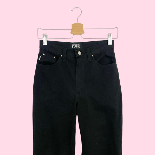 GIANFRANCO FERRE BLACK STRETCH SKINNY PANTS (26)