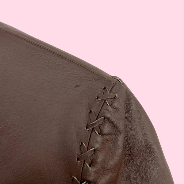 Y2K BROWN FRINGE LEATHER JACKET (6/8)