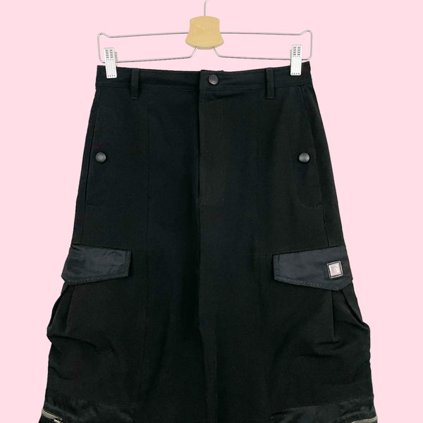 GIRBAUD BLACK CARGO MAXI SKIRT (6)