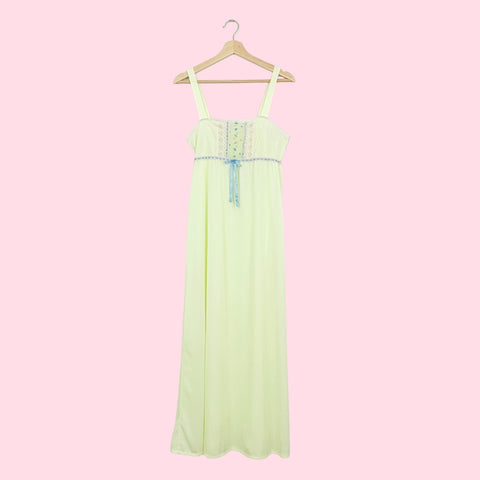 60S NEON PASTEL NYLON NIGHTGOWN (M)