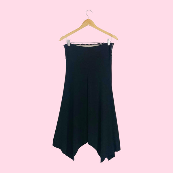 Y2K Strapless Asymmetrical Midi Dress (L)