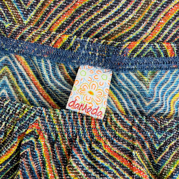 METALLIC PSYCHEDELIC MIDI SKIRT (M)