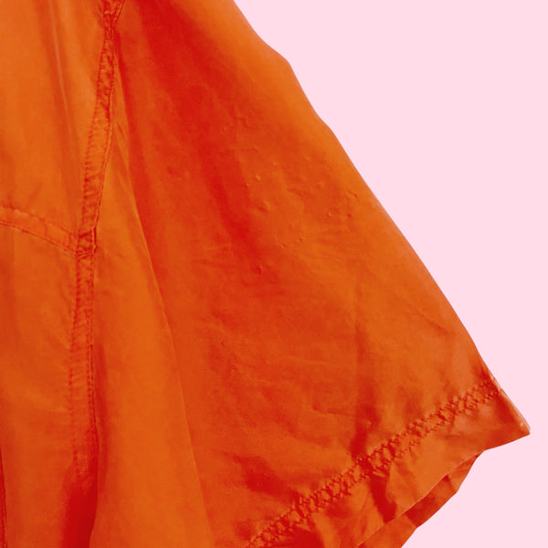 ORANGE SILK OVERSIZED SHIRT (M)