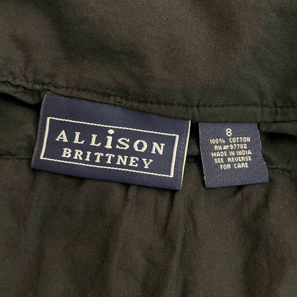 Y2K Black Cotton Tiered Skirt w/ Beaded Trim (8)