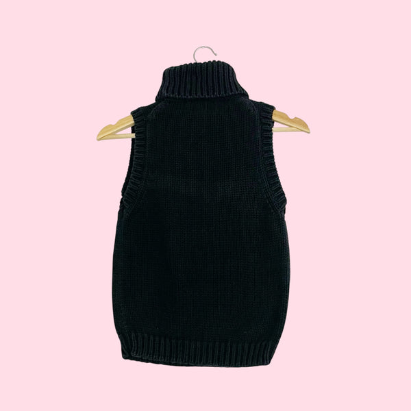Ralph Lauren Black Sleeveless Knit Turtleneck (S)