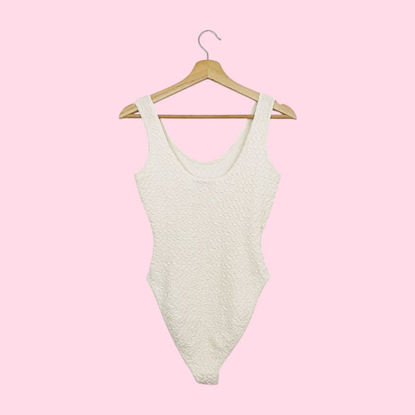 CREAM TEXTURED BODYSUIT (S)