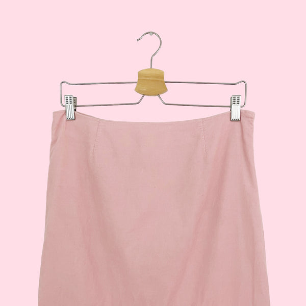 PINK CORDUROY LOW RISE MIDI SKIRT (6)