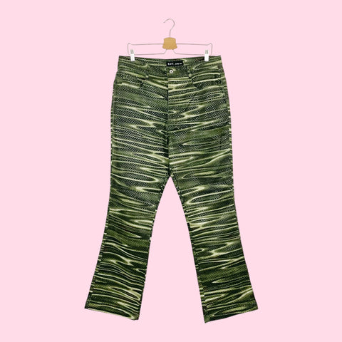 GREEN PSYCHEDELIC BOOTCUT PANTS (18/20)