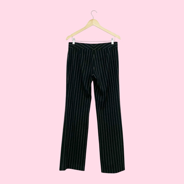 Y2K BLACK + PINK PINSTRIPE 2 PIECE SUIT (S)