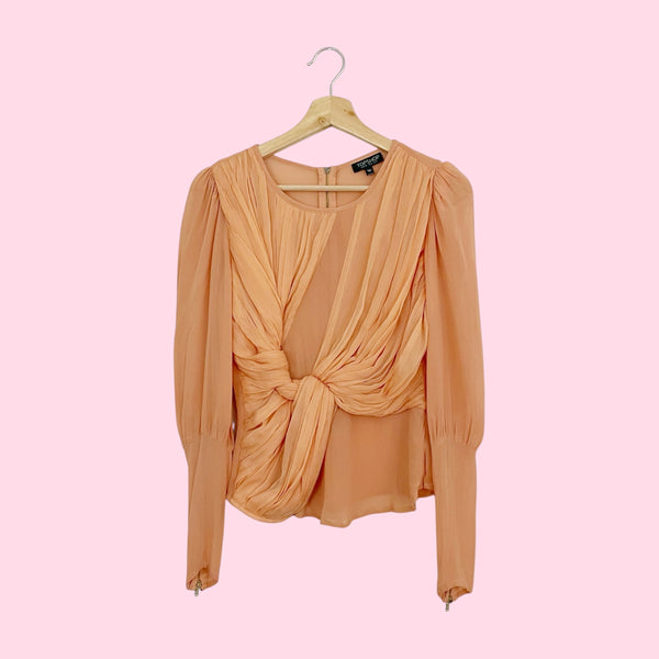 Topshop Peach Gathered Blouse (2)