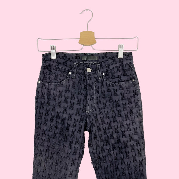 GIANFRANCO FERRE BLUE PERFORATED PANTS (25/26)