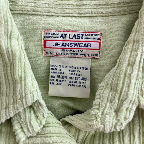 LIGHT GREEN CORDUROY OVERSIZED SHIRT (M)