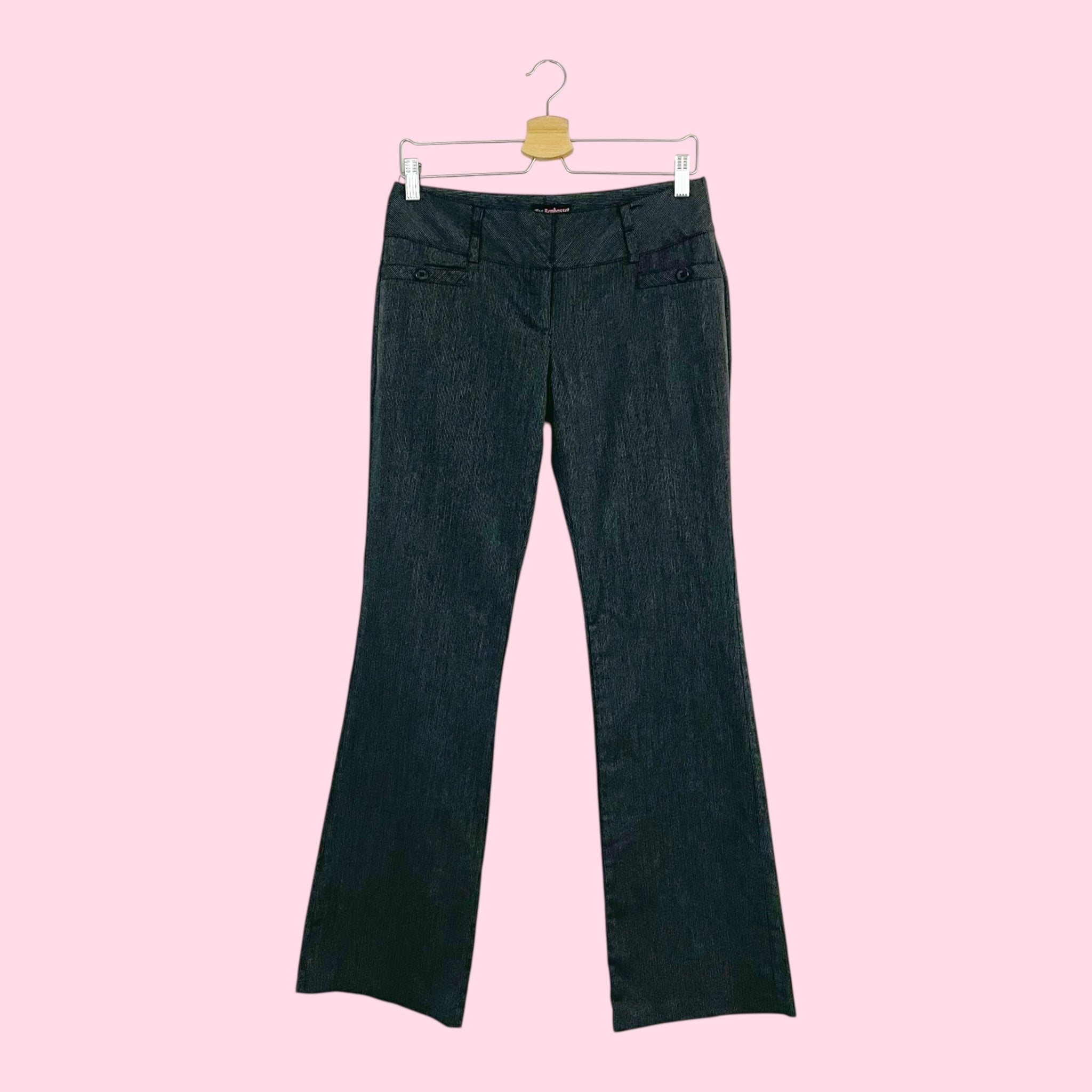 GRAY STRIPED LOW RISE PANTS (7)