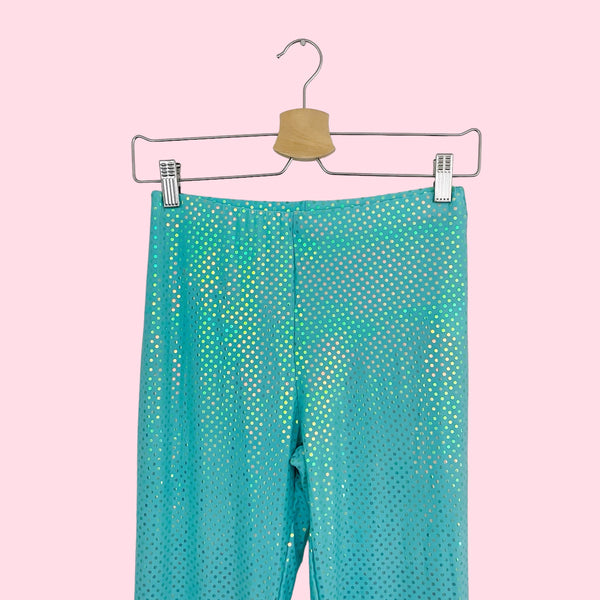 AQUA SEQUINS SPANDEX PANTS (S)