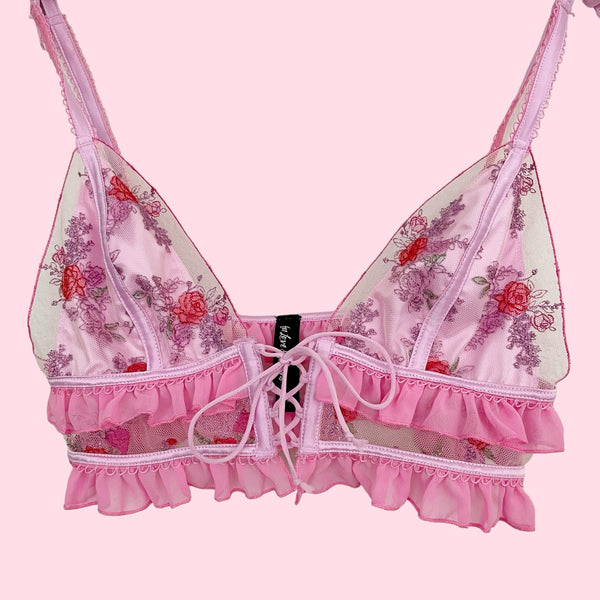 FOR LOVE & LEMONS ROSE BLOOM TRIANGLE BRA (S)