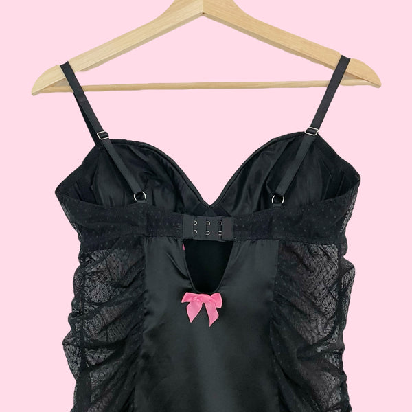 VICTORIA'S SECRET BLACK RHINESTONE BABYDOLL (36C)