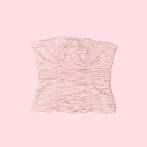LIGHT PINK RUCHED TUBE TOP (M)