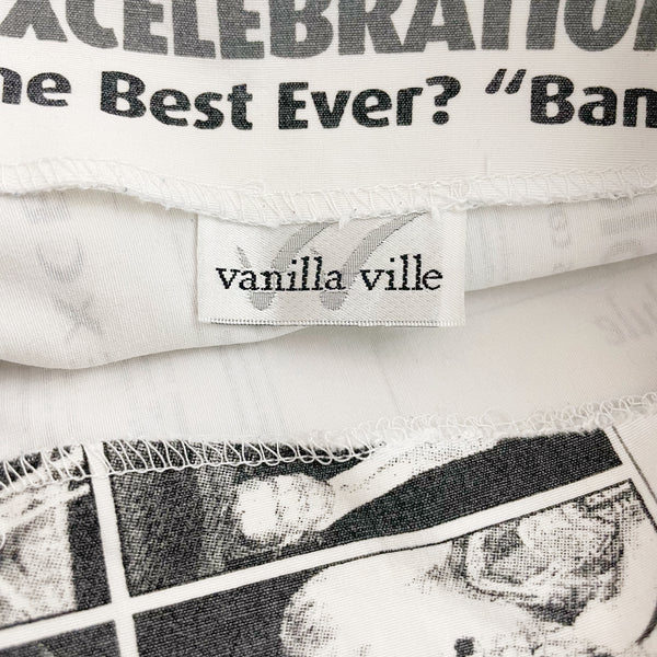 Y2K Newspaper Print Capris (S)