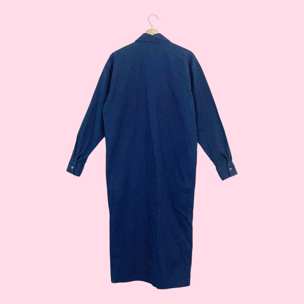 LEVI'S BLUE STRIPED DENIM DUSTER JACKET (M/L)