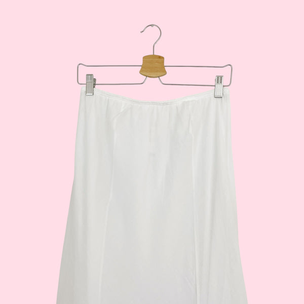 WHITE COTTON MAXI SKIRT (M)