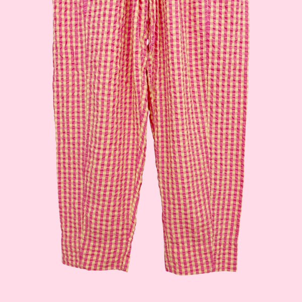 FREE PEOPLE PREPPY POPLIN GINGHAM PANTS (XS)