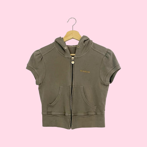 Y2K BEBE SHORT SLEEVE HOODIE (S/M)