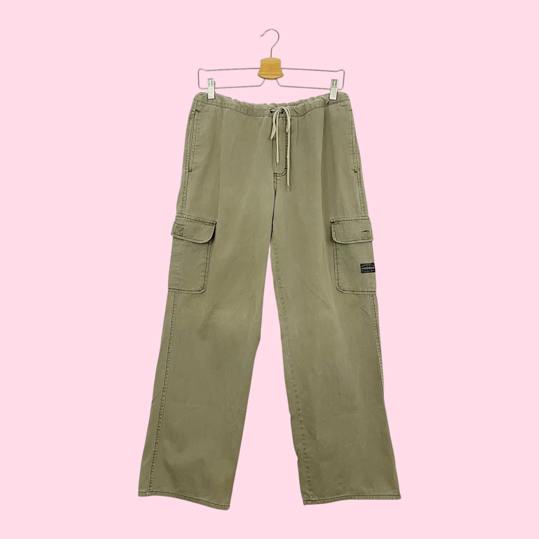 GREEN CARGO DRAWSTRING PANTS (M)