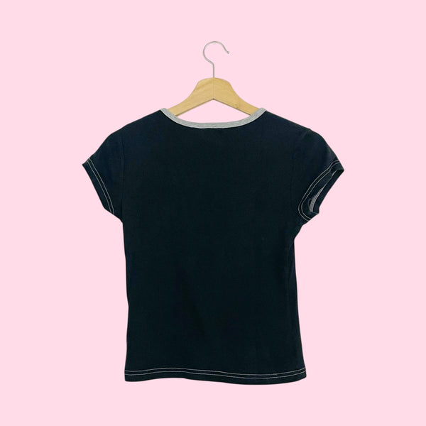 Y2K J.Lo Black Baby Pocket Tee (S)