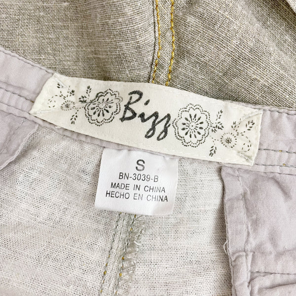 METALLIC LINEN LOW RISE SHORTS (S)