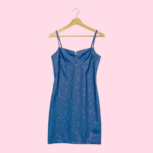 TWO TONE IRIDESCENT FLORAL MINI DRESS (S)