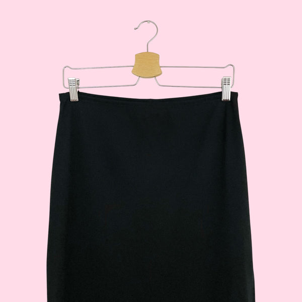 BLACK MAXI SKIRT W/ HIGH SIDE SLITS (M)