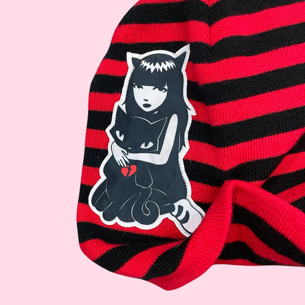 EMILY THE STRANGE STRIPED BEANIE (OS)