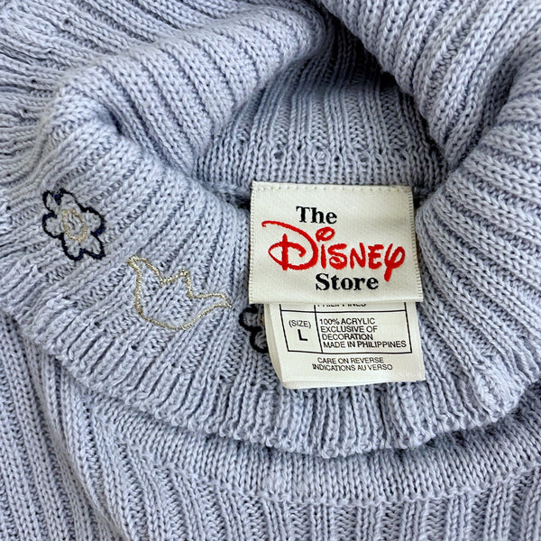 LIGHT BLUE KNIT TURTLENECK W/ EMBROIDERY (XS/S)
