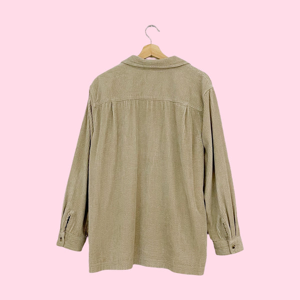 L.L. BEAN TAN CORDUROY OVERSHIRT (L)