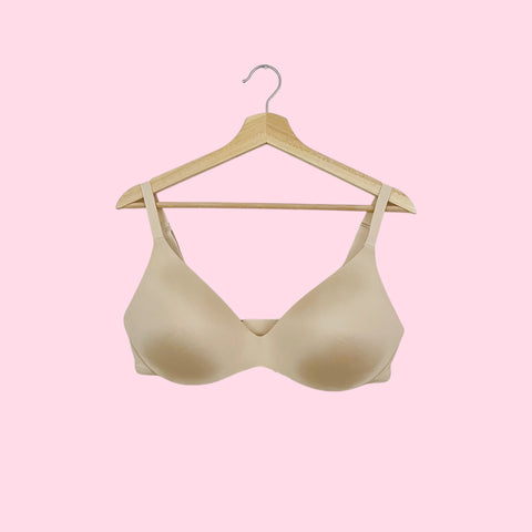 SKIMS WIRELESS FORM PUSH-UP PLUNGE BRA - SAND (38D)