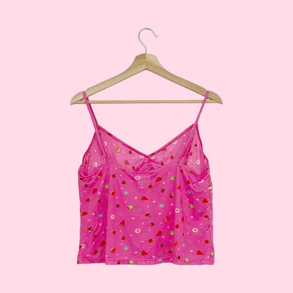 PINK FRUIT PRINT CAMI (L)