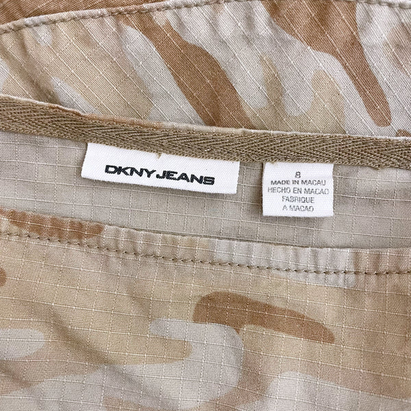 DKNY TAN CAMO PANELED MIDI SKIRT (8)