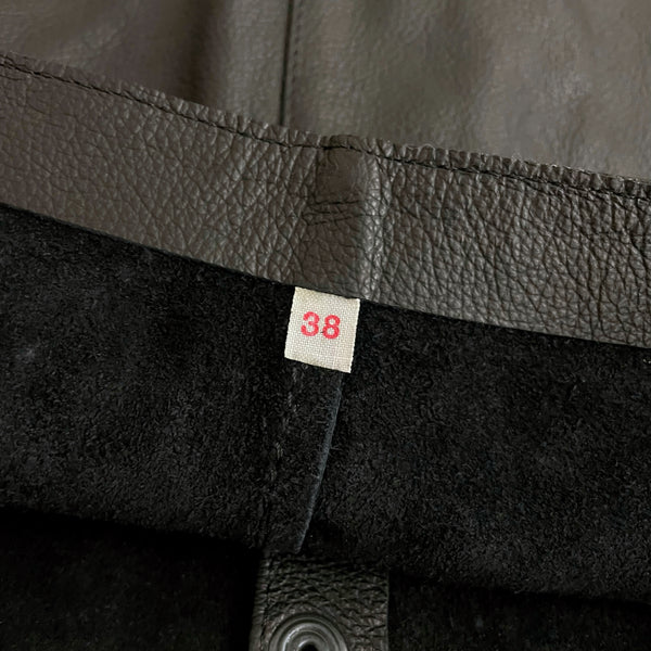 BLACK LEATHER BUTTON UP MINI SKIRT (25)