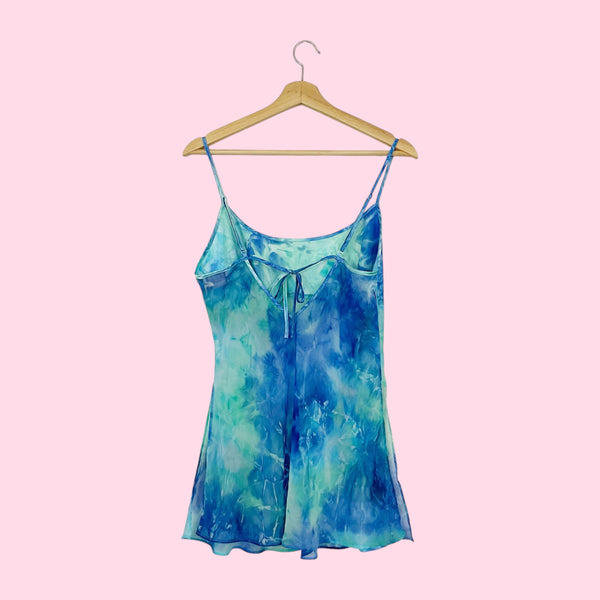 Blue + Green Tie Dye Babydoll Top (M)