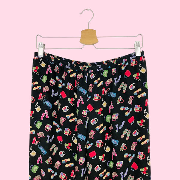 SHOES + PURSE PRINT RAYON PANTS (M)