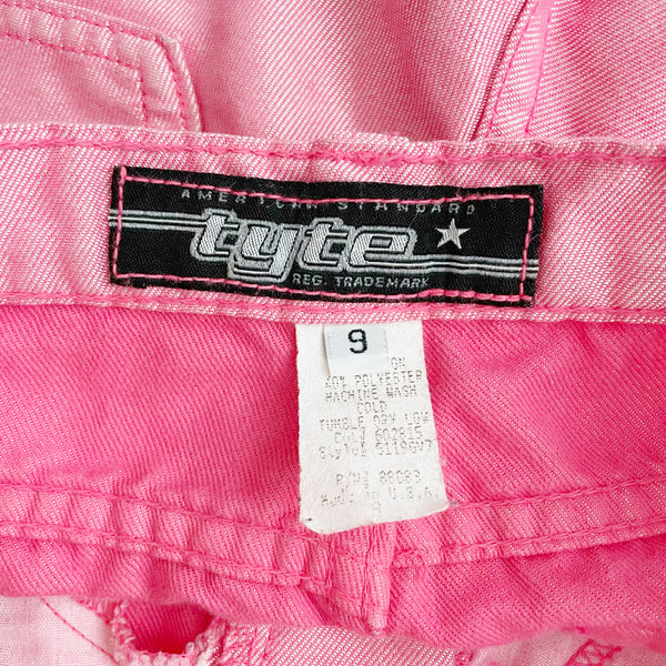 90S PINK METALLIC DENIM SHORTS (6/8)