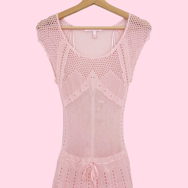 VICTORIA'S SECRET PINK KNIT MIDI DRESS (XS)