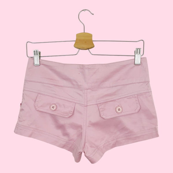 PINK LOW RISE RUFFLE SHORTS (S)
