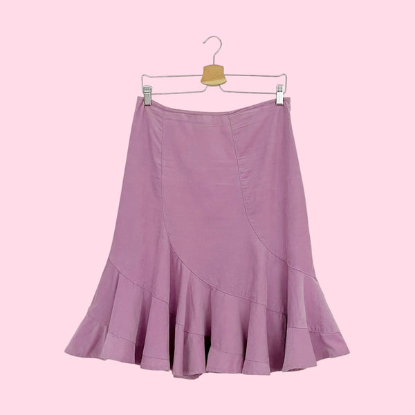 DKNY JEANS LAVENDER CORDUROY PANELED SKIRT (6)