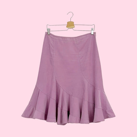 DKNY JEANS LAVENDER CORDUROY PANELED SKIRT (6)