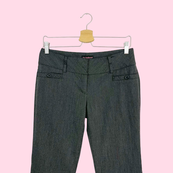 GRAY STRIPED LOW RISE PANTS (7)