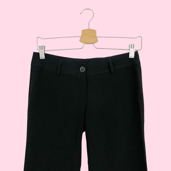 BLACK LOW RISE OFFICE PANTS (S)