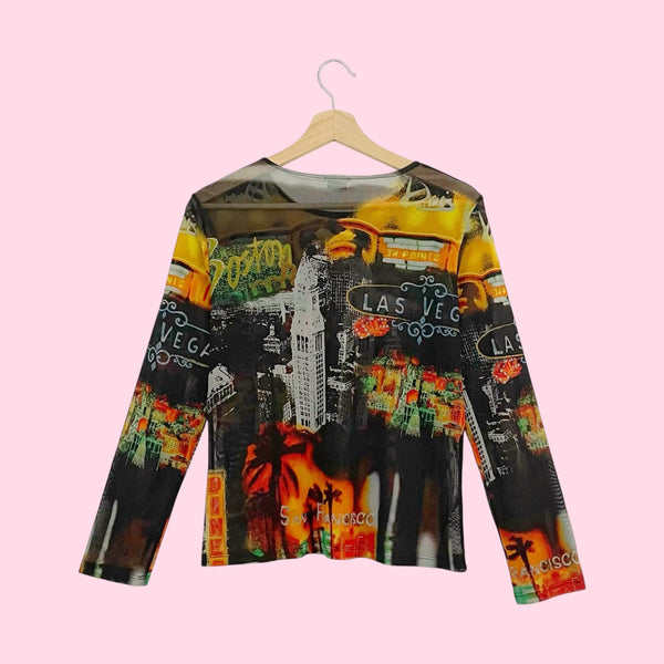 LAS VEGAS CITY PRINT MESH TOP (L/XL)