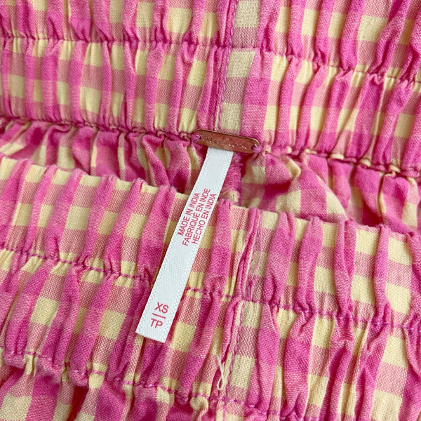 FREE PEOPLE PREPPY POPLIN GINGHAM PANTS (XS)